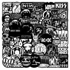 55 Peças De Adesivos De Banda De Rock – Decalques Legais Com Tema Musical Para Guitarras , Bagagem , Notebooks E Artesan