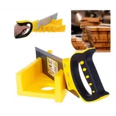 Kit Gabarito Caixa Meia Esquadria + Serrote Costa 12" Madeira