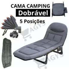 Cama Dobrável Camping Portátil Reclinável