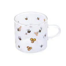 Caneca Vidro Bee 125ml Lyor Abelhas Kit Café Expresso Chá Mesa Posta Luxo Decorada Elegante Fino