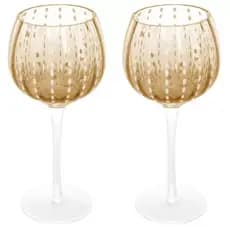 Conjunto 2 Taças para Vinho de Vidro Orquídea Âmbar 450ml Wolff