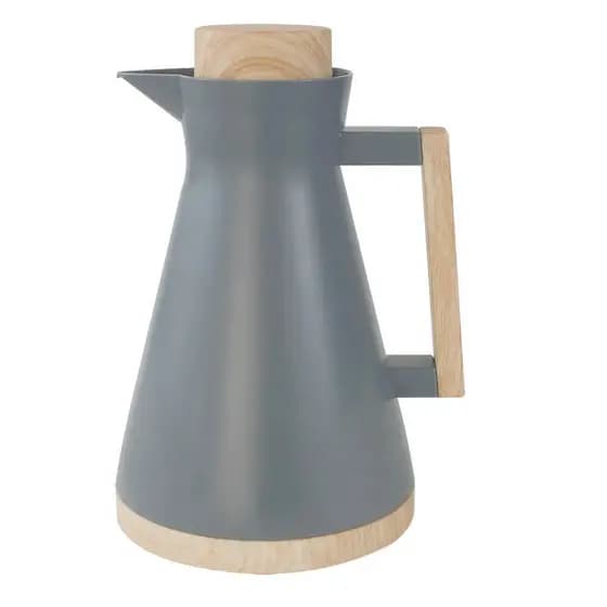 Garrafa Térmica Cinza e Amadeirada 1 Litro BTC Decor