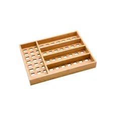 Porta Talheres Vazado de Bambu Oikos Natural Organizador Gaveta Mesa Posta