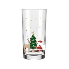 Copo de Vidro Long Drink Natal Árvore 300ml Ho Ho Ho Nadir Figueiredo Allmix para Drinks e Bebidas de Fim de Ano
