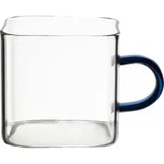 Caneca Quadrada Vidro Strap Com Alça Azul 130ml Mimo Style