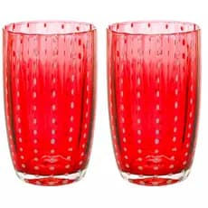 Conjunto 2 Copos Altos de Vidro Orquídea Vermelho 500ml Wolff