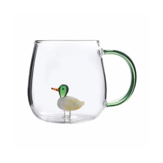Caneca Vidro 3D Patinho 350ml Allmix