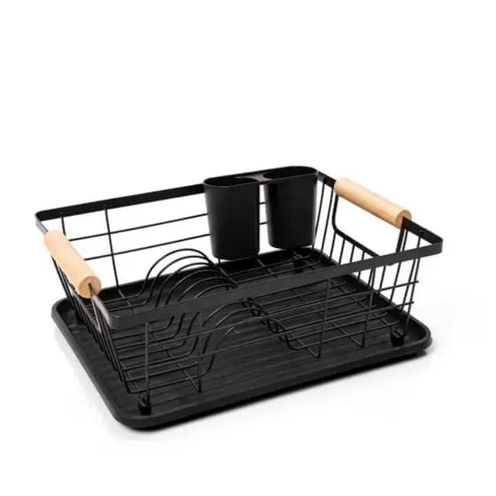 Escorredor Louças Rack Cesto Alto Preto 37,5x28,5x13,5 cm Copa e Cia