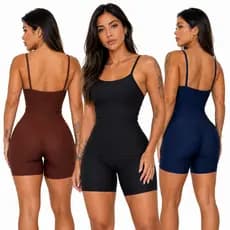 Kit 3 Macaquinho Fitness Blackout Alcinha Slim Zero Transparência Academia Macacão Crossfit Feminino