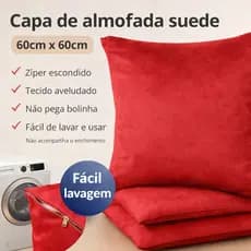 Capa De Almofada Tecido Suede Lisa Grande 0,60m  x 0,60m