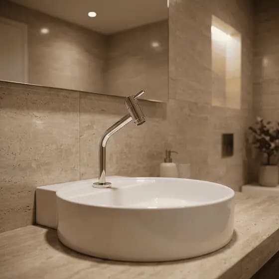 Torneira em Aço Inox Lavatório Banheiro Pia Mesa 1/4 De Volta Bica Baixa V130 Vimer