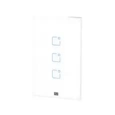 Interruptor Touch Wi-Fi + RF com Placa 4x2 Whome 3 Botões Branco Weg Home