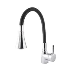 Torneira Gourmet Misturador Monocomando Para Cozinha Bancada Mesa V133 Preto/Cromado Vimer