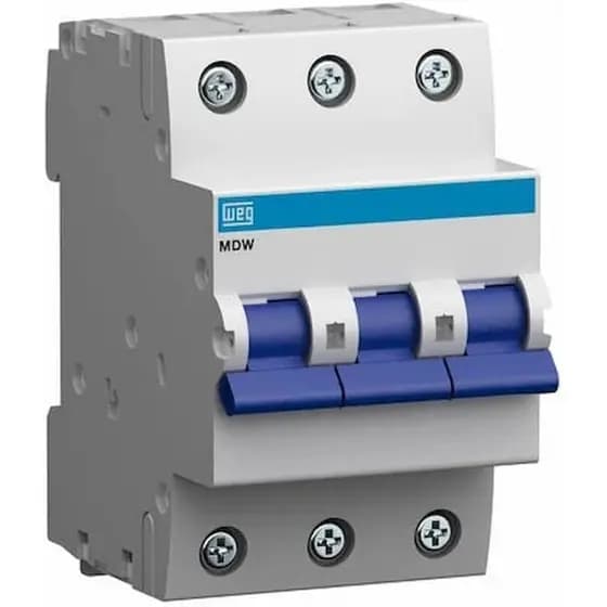 DISJUNTOR TERMOMAGNETICO MDW-C 70A TRIPOLAR 230/400VCA 3KA WEG