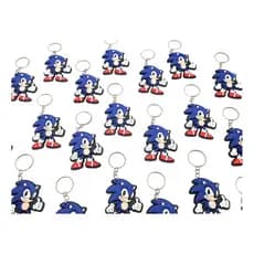 Chaveiro Sonic Azul 10 Unidades Borracha Presente Aniversário Infantil