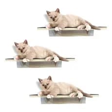 Gatificação 3 Prateleiras Para Gatos Tam G  Madeira Maciça