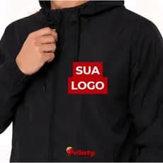 Jaqueta Corta Vento Impermeável com Capuz Unissex Personalizável com Sua Logo Empresas Grupos Tactel Chuva