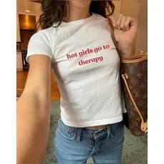 Cropped 100% Algodão Frase Hot Girls