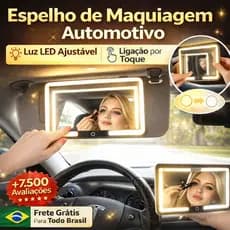 Espelho de penteadeira de carro, espelho com luzes para carro, espelho de maquiagem com viseira de sol de carro com 3 mo