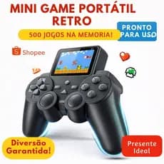 OFERTA Mini Game Retro Recarregável 520 Jogos Video Game Portátil Viagem