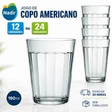 Kit Copo Americano 190ml Nadir De Vidro Copo Americano ORIGINAL