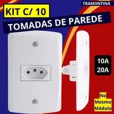 Tomada De Parede Tramontina Branca 10A e 20A No Mesmo Módulo Tomada De Parede Universal