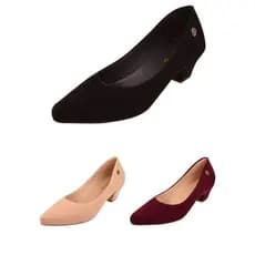 Scarpin Salto Medio Bico Fino Nobuck