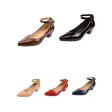 Sapato Feminino Scarpin Bico Fino Modelo Boneca Tira Tornozelo Donna Santa