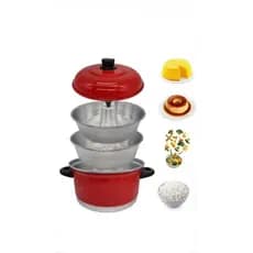 Panela Multi Uso 3 em 1 Forma De Pudim Legumes Vermelho