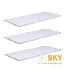PRATELEIRA FLUTUANTE DECORAÇÃO EM MDF 15mm Branco - 65x15cm + Suporte Invisível