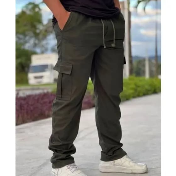 Calça Cargo Skateboard Unissex Várias Cores barra larga