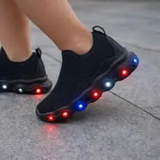 Tênis Infantil LED Unissex com Luz que Pisca ao Andar Confortável