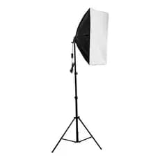 Kit Iluminação Estúdio Fotografia Filmagem Luz Contínua Softbox 50x70cm Soquete E27 com Tripé 2m
