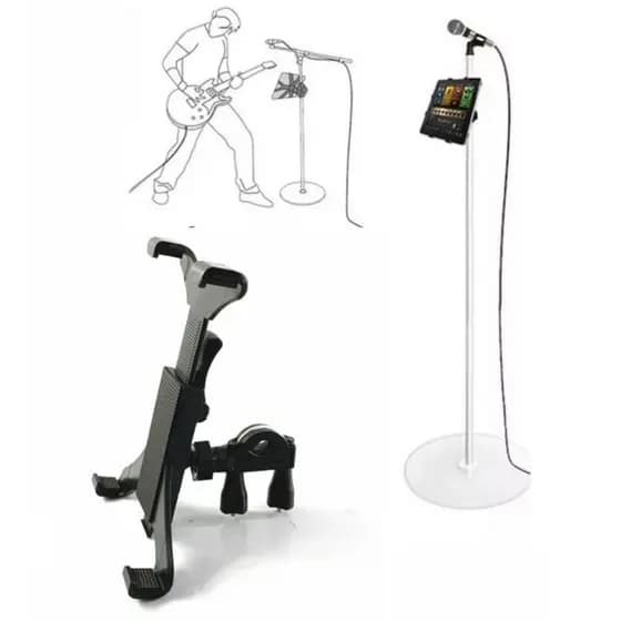 Suporte de iPad Tablet 7 a 10 Polegadas para Pedestal de Microfone Músicos Banda Igreja
