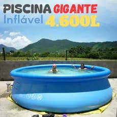 PISCINA GIGANTE INFLÁVEL 4.600 LITROS EM PVC TRIPLO DE ALTA RESISTÊNCIA.