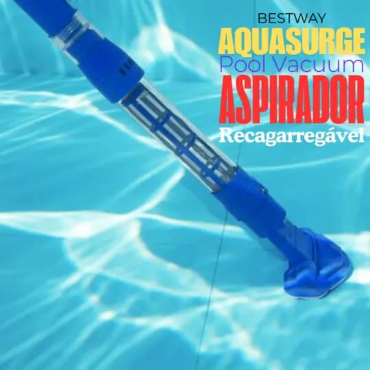 ASPIRADOR PARA LIMPEZA DE  PISCINAS ELÉTRICO VACUUM COM BATERIA RECARREGÁVEL AQUASURGE BESTWAY.