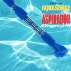 ASPIRADOR PARA LIMPEZA DE  PISCINAS ELÉTRICO VACUUM COM BATERIA RECARREGÁVEL AQUASURGE BESTWAY.