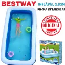 PISCINA RETANGULAR INFLÁVEL PREMIUM FUN BESTWAY 2.62M X 1.75M x 51 CMS