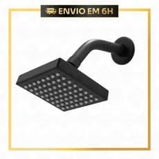 Ducha Chuveiro Aquecedor Solar a Gás Quadrado Preto