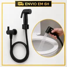Acessório Banheiro Luxo Preto Fosco | Ducha Higiênica E Acessórios Quadrados Inox Preto