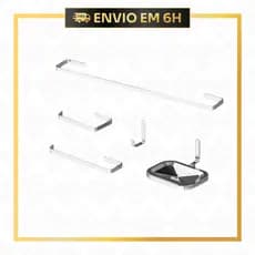 Kit Banheiro Acessórios 5 Peças Modelo Quadrado Metal Maciço 5 Anos Garantia
