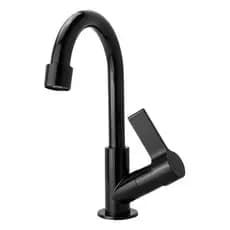 Torneira Lavatório Preta Bica Móvel 360° 1/4 Volta ABS Moderna Banheiro Lavabo Econômica