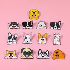 Bonito Dos Desenhos Animados Cão Metal Emblema De Estimação Filhote De Cachorro Liga Broche Acessório Pino Saco Decoraçã