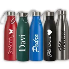 Garrafa inox 750ml Personalizada c/seu nome, frase ou logo