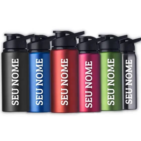 Squeeze Alumínio 600ml Academia/escola Personalizada