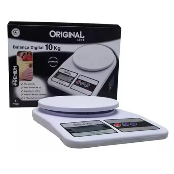 Balança Digital De Cozinha 10kg Alta Precisão Alimento Branco 10 Kg
