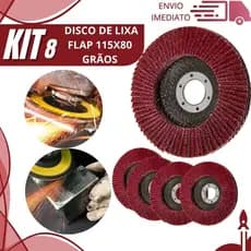 Kit 8/3/2 Disco Flaps 80 Grãos Disco de Lixa Abrasivo Para Esmerilhadeira para Metal Aço e Madeira