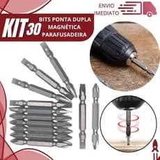 Kit 30/20/10 Bist Ponteira Dupla Fenda e Philips Magnética Aço Cromo Vanádio Resistente para Parafusadeira