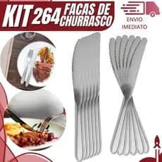 Combo 264 Faca de Mesa em Aço Inox Premium para Refeições para Restaurante Buffet Cozinha e Casa