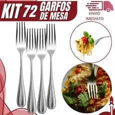 Jogo 72 Garfo de Mesa Premium Aço Inoxidável para Refeições em Buffet Casa Cozinha e  Restaurante